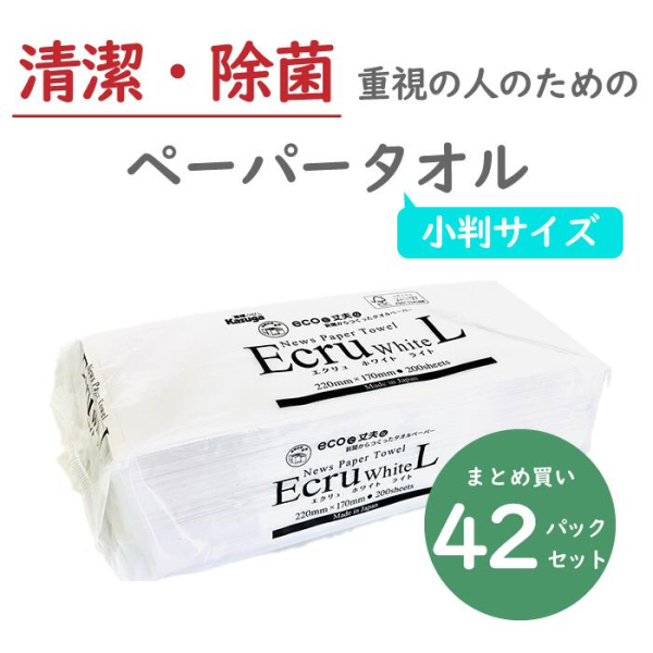 【送料無料】エクリュホワイト ライト ペーパータオル 小判 200枚×42パック