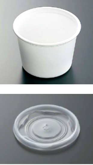 【取寄品】CFカップ 85-180 白 本体・半透明嵌合蓋（針穴有） 各2500枚セット