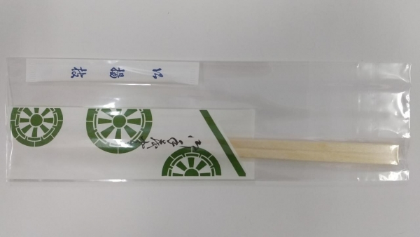 セット箸　緑円舞８寸差込２点セット　１ケース（２０００入）
