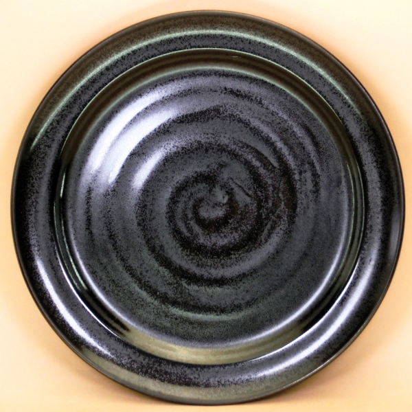 【特価定番】黒鉄結晶７寸丸皿【日本製】【磁器】Ａ級正規品