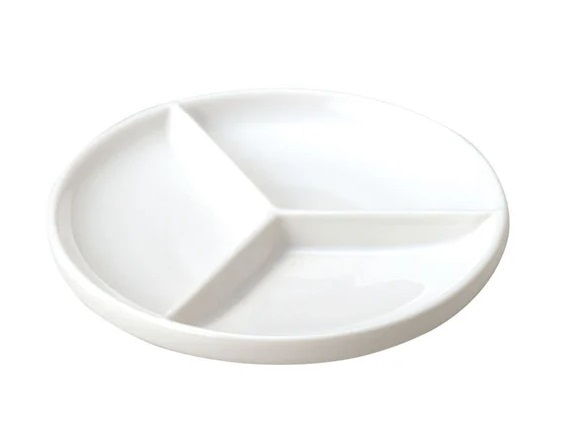 陶器ミニパレット皿(丸)3ッ仕切