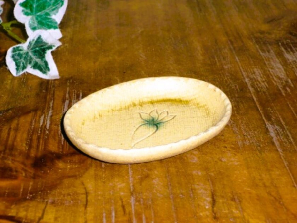 【在庫処分品】黄瀬戸カブラ楕円小皿