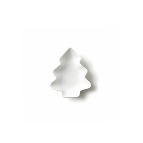 【日本製】ツリープレート 小 ( 山九 白磁 陶器 もみの木 クリスマス 皿)