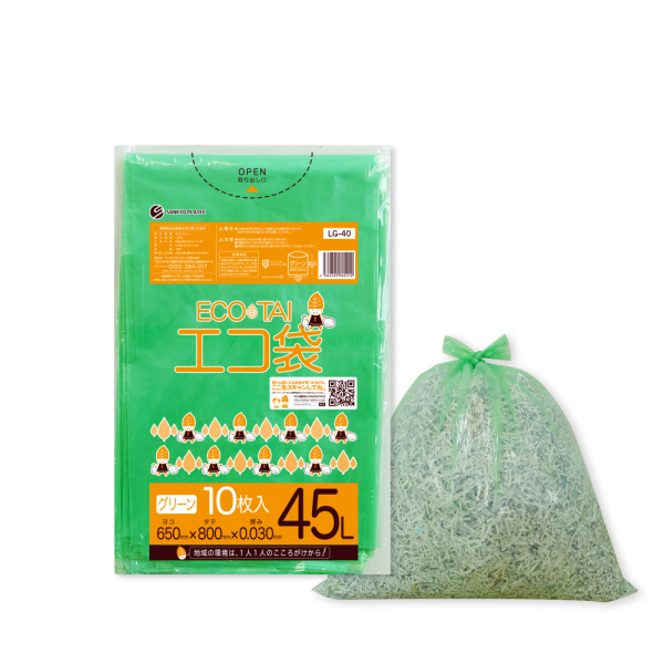 �Ɩ��p 45L�|���� �O���[�� LLDPE�f�� 0.030mm���@1