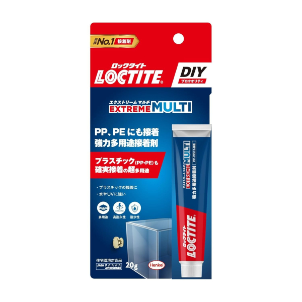 LOCTITE(���b�N�^�C�g) ���p�r�ڒ��� �G�N�X�g���[�� �}���` 20g - �v���X�`�b�N(PP�EPE)�ɂ��g���钴���p�r�^�C�v�̐ڒ���