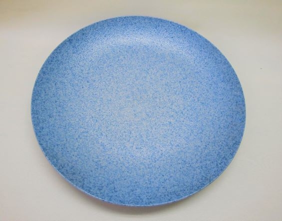 波佐見焼　銀彩ブルー丸皿　尺５寸＜B級品＞