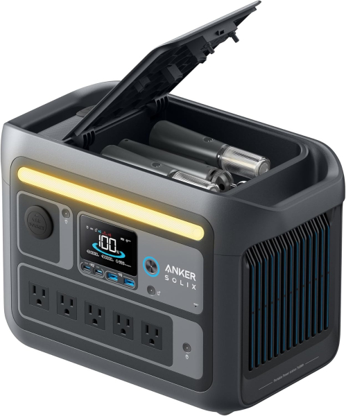 Anker Solix C800 Plus Portable Power Station �|�[�^�u���d�� 768Wh 58�����[�d ���o��AC(��i1200W 