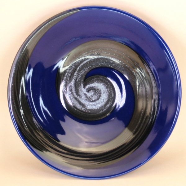 リップル銀彩ブルー・7.0鉢φ23.1cm【日本製磁器】
