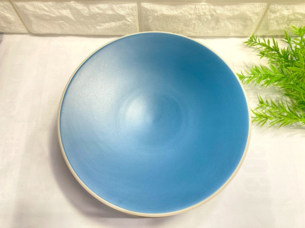 【数量限定】CALMA（カルマ）カームブルー 浅ボウルΦ24.5cm【日本製】【業務用食器】【数量限定】