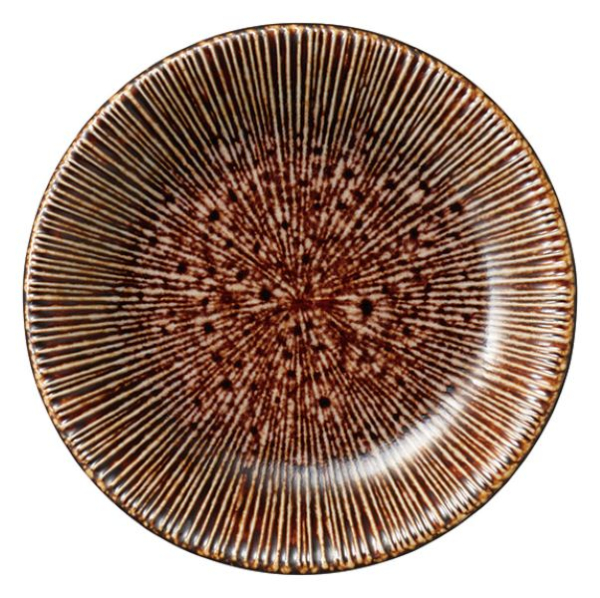 New! 取り皿_ 唐茶 千段4.5皿Φ15【日本製】