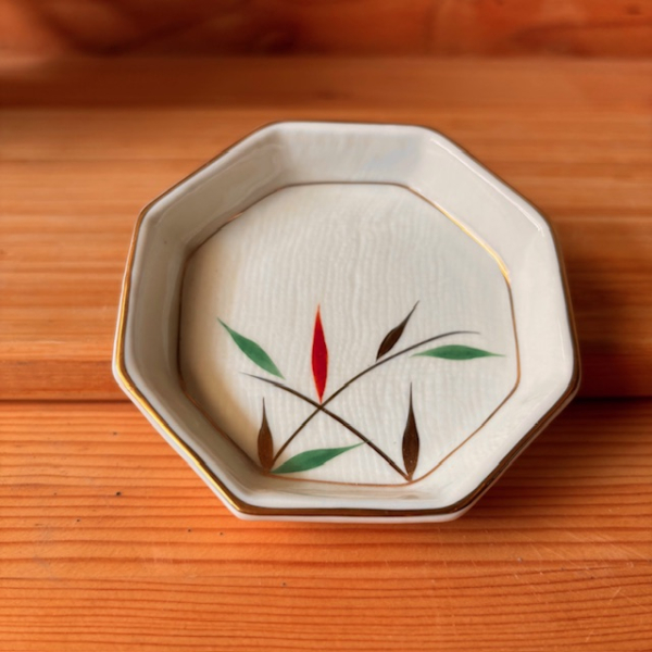 【在庫限り特別価格】小鉢　強化磁器　八角型チョク　金彩あし