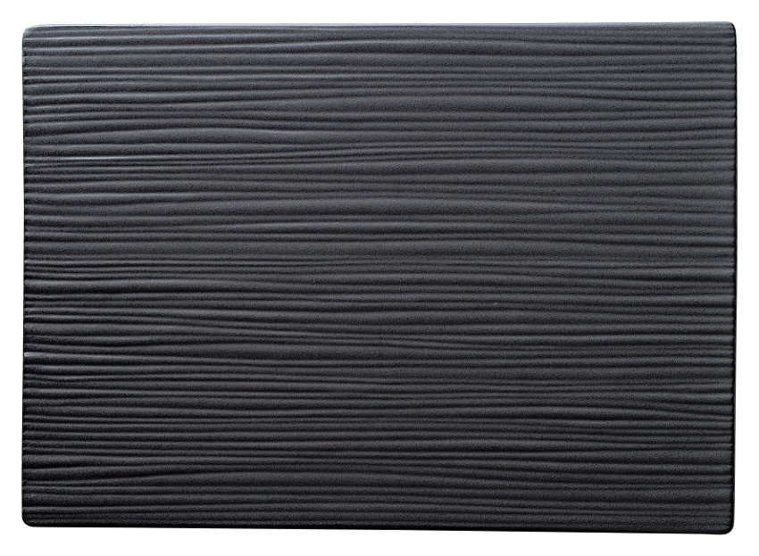 ジャパニーズモダン マットブラック 28ｃｍ線紋平長角皿