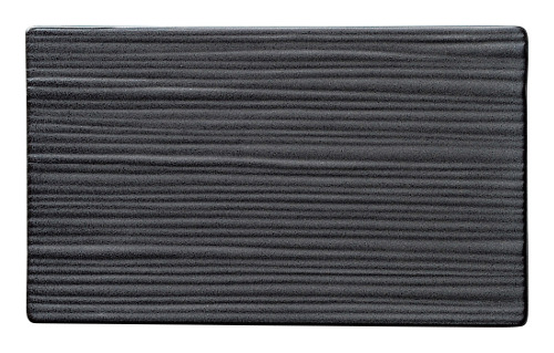 ジャパニーズモダン マットブラック 16.5ｃｍ線紋平長角皿