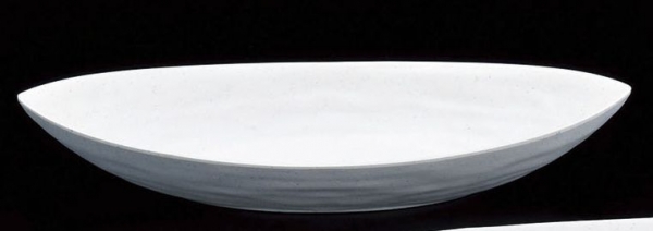 【割れにくいメラミン製・陶器の風合い】笹皿（大）（白）