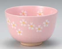 花絵ピンク抹茶碗