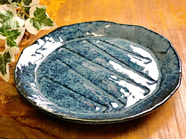 【限定品】波の華6.0盛皿「藍の雪」（中皿・取皿）