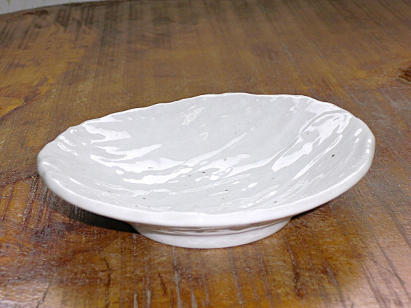 【限定品】風紋小判皿「白釉」（取皿）