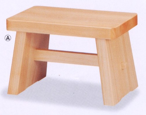 業務用 木製 桧(ひのき)材 風呂椅子 H190 (白木無塗装)