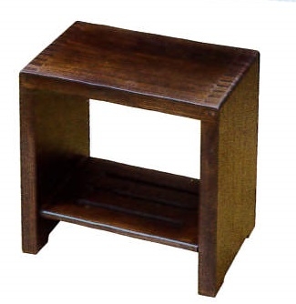 業務用 木製 箱型風呂椅子(小) H250 スリ漆風塗装 (ｳﾚﾀﾝ