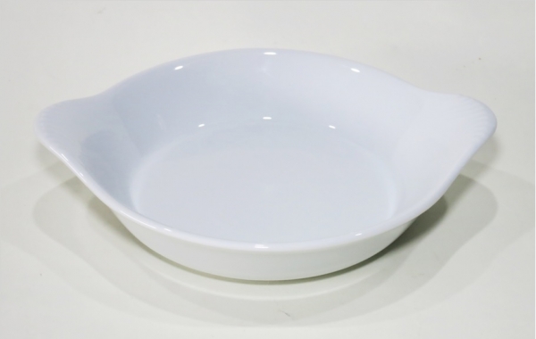 白器館 白19cm手付丸グラタン　美濃焼
