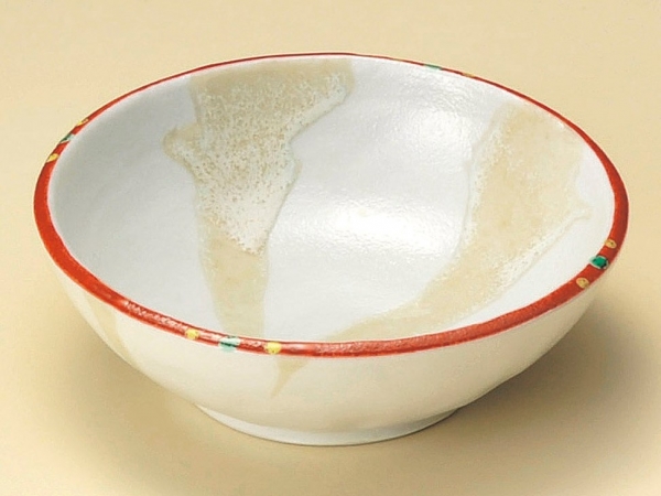 N 赤絵湧水捻り鉢　13.3cm