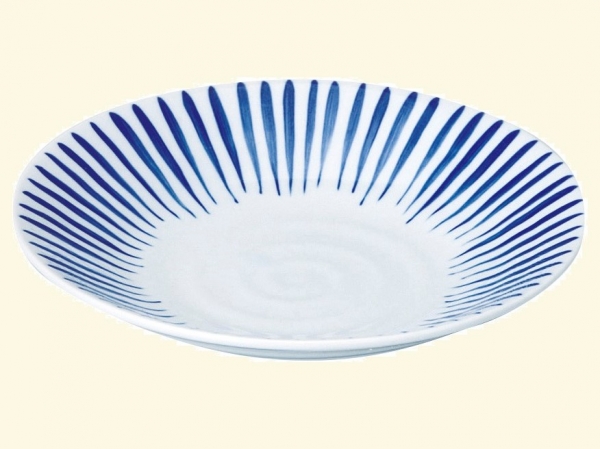 F 染付リップル23.7cm　 カレー皿 パスタ皿 