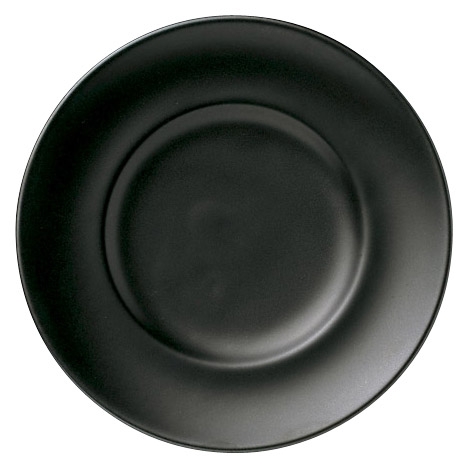 【スパツィオ・ブラック】ワイド9.5吋大皿　黒マット