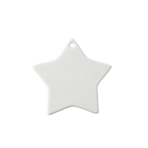【日本製】白磁 オーナメント 5角 星 (山九 磁器 クリスマス 飾り)